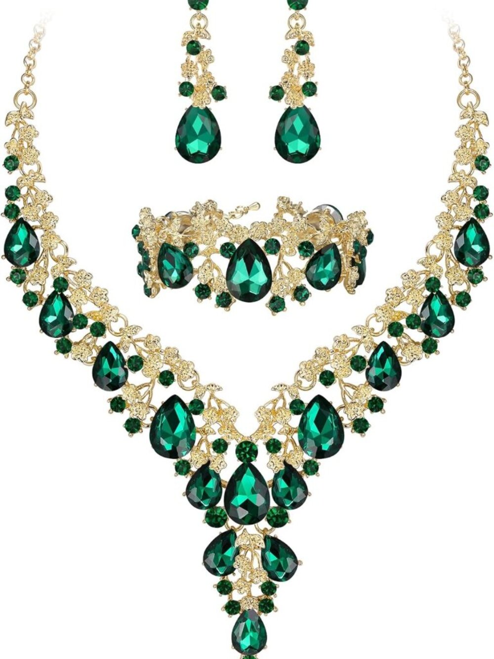 Elegant Wedding Bridal Jewelry Set: Necklace & Earrings for Women, Perfect Gift
